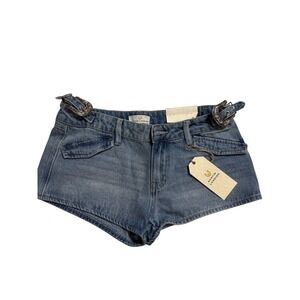 New W/Tag Austin Landing Low Rise Western Buckle Shorts Denim‎ Size 11